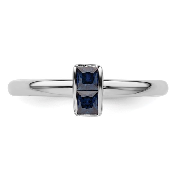 Sterling Silver Stackable Expressions Created Sapphire Ring