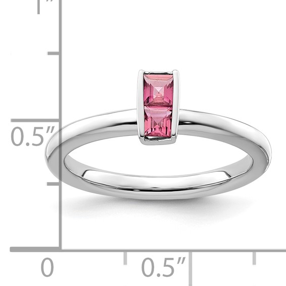 Sterling Silver Stackable Expressions Pink Tourmaline Ring