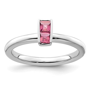 Sterling Silver Stackable Expressions Pink Tourmaline Ring
