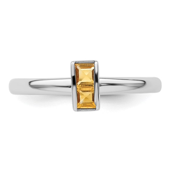 Sterling Silver Stackable Expressions Citrine Ring