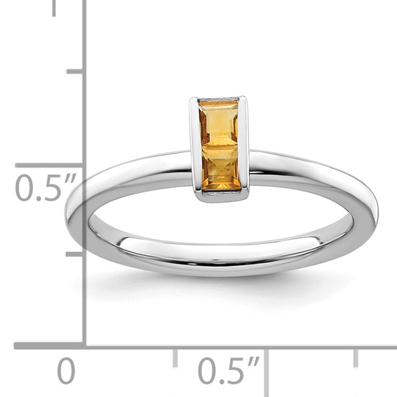 Sterling Silver Stackable Expressions Citrine Ring