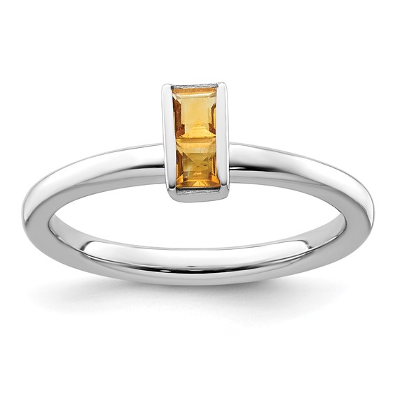 Sterling Silver Stackable Expressions Citrine Ring