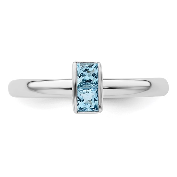 Sterling Silver Stackable Expressions Blue Topaz Ring