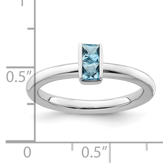 Sterling Silver Stackable Expressions Blue Topaz Ring