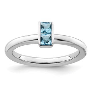 Sterling Silver Stackable Expressions Blue Topaz Ring