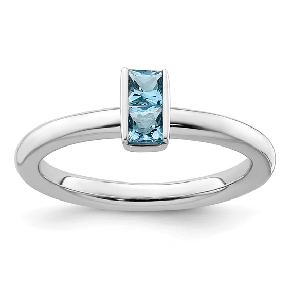 Sterling Silver Stackable Expressions Blue Topaz Ring