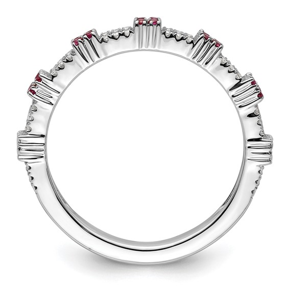 Sterling Silver Stackable Expressions Created Ruby & Diamond Ring