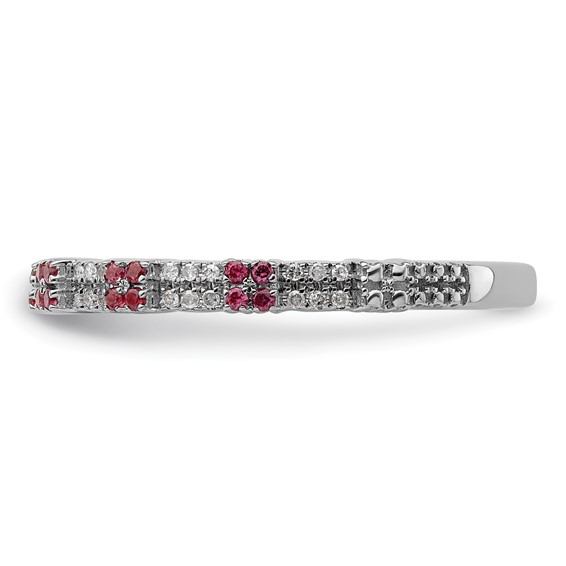 Sterling Silver Stackable Expressions Created Ruby & Diamond Ring