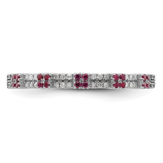 Sterling Silver Stackable Expressions Created Ruby & Diamond Ring