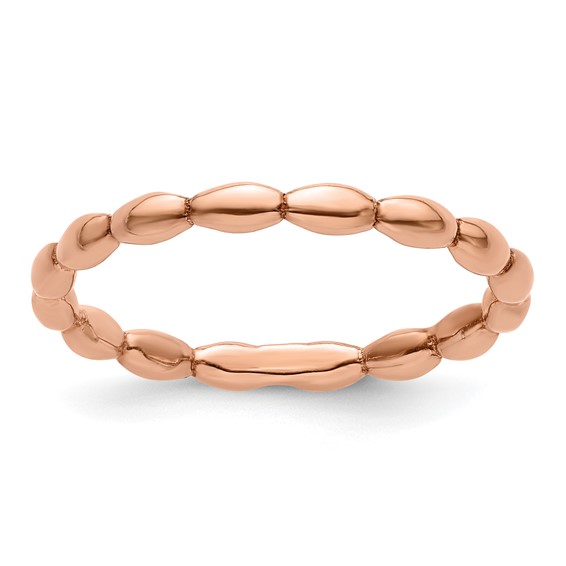 Sterling Silver Stackable Expressions Pink-plated Rice Ring