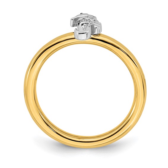 SS Gold-Tone Stackable Expressions Seahorse Diamond Ring