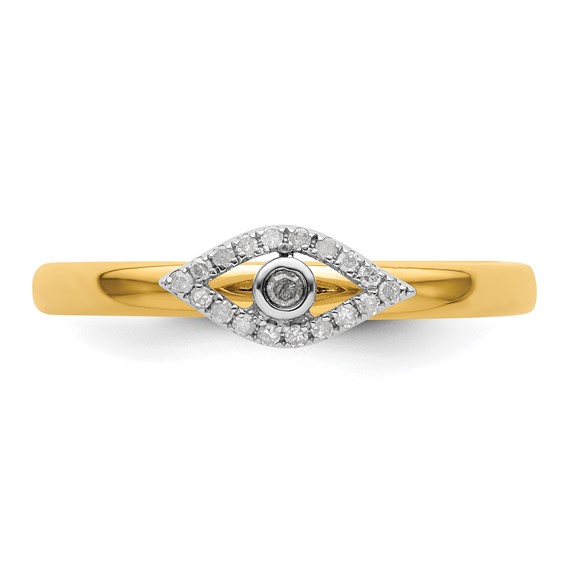 Sterling Silver Stackable Expressions Evil Eye Diamond Ring
