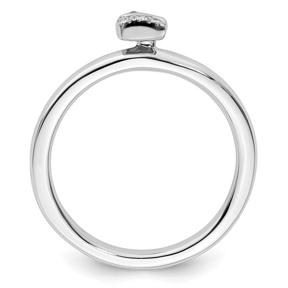 Sterling Silver Stackable Expressions Unicorn Diamond Ring