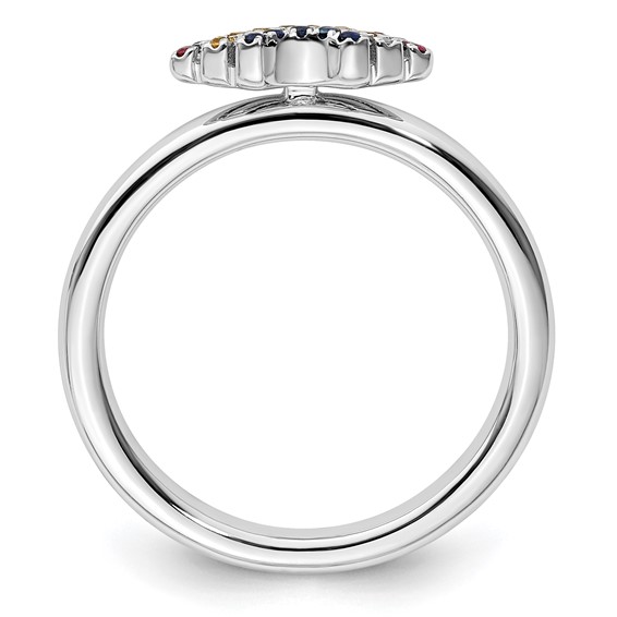 Sterling Silver Stackable Expressions Rainbow Ring