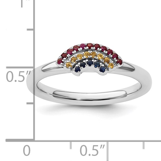 Sterling Silver Stackable Expressions Rainbow Ring