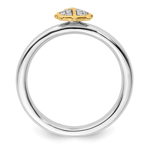 Sterling Silver Stackable Expressions Gold-Plated Ladybug Dia. Ring