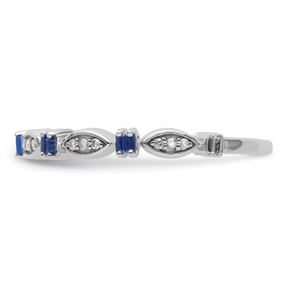 Sterling Silver Stackable Expressions Created Gemstone & Diamond Rings
