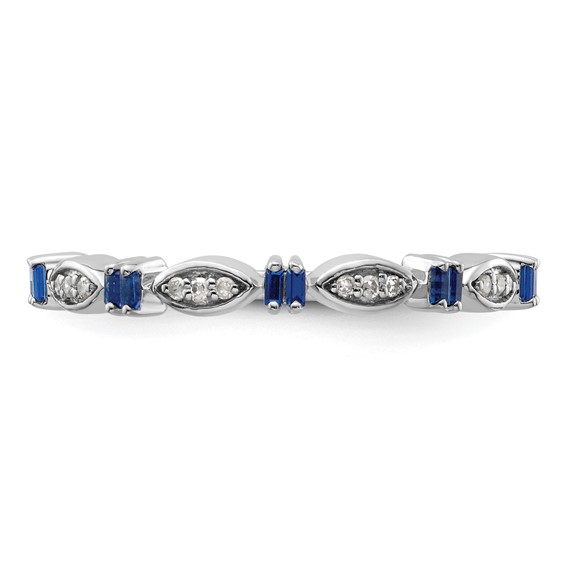 Sterling Silver Stackable Expressions Created Gemstone & Diamond Rings
