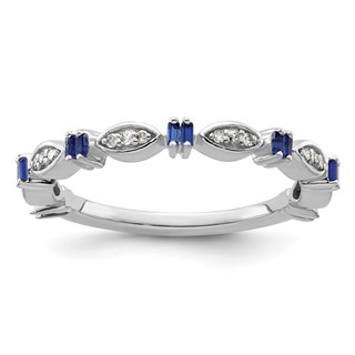 Sterling Silver Stackable Expressions Created Gemstone & Diamond Rings