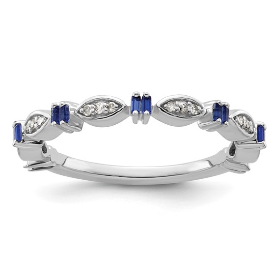 Sterling Silver Stackable Expressions Created Gemstone & Diamond Rings