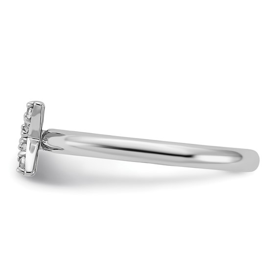 Sterling Silver Stackable Expressions Rhodium-plated CZ X Ring