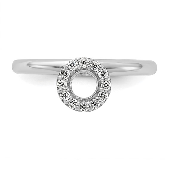 Sterling Silver Stackable Expressions Rhodium-plated CZ O Ring