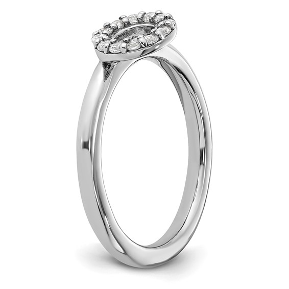 Sterling Silver Stackable Expressions Rhodium-plated CZ O Ring