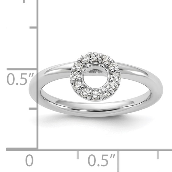 Sterling Silver Stackable Expressions Rhodium-plated CZ O Ring