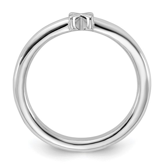 Sterling Silver Stackable Expressions Rhodium-plated X Ring
