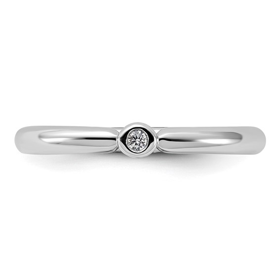 Sterling Silver Stackable Expressions Rhodium-plated CZ Ring