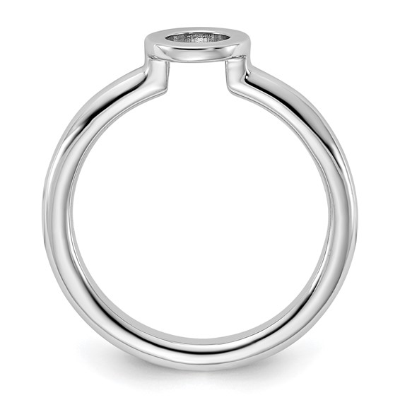Sterling Silver Stackable Expressions Rhodium-plated O Ring