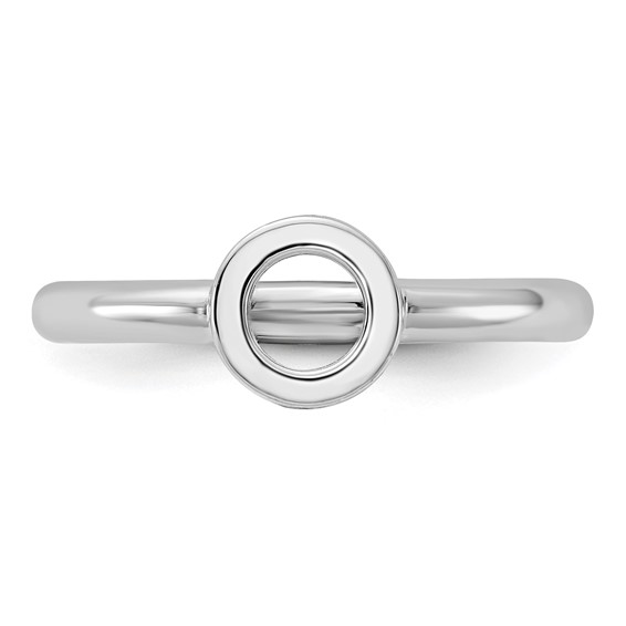Sterling Silver Stackable Expressions Rhodium-plated O Ring