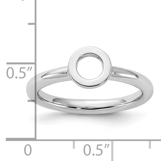 Sterling Silver Stackable Expressions Rhodium-plated O Ring
