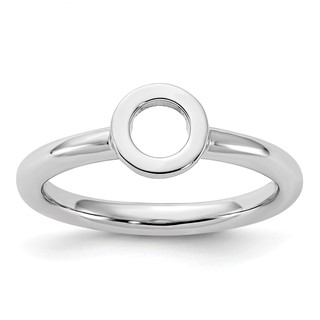 Sterling Silver Stackable Expressions Rhodium-plated O Ring