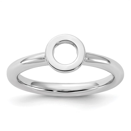 Sterling Silver Stackable Expressions Rhodium-plated O Ring