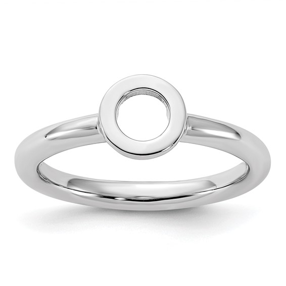 Sterling Silver Stackable Expressions Rhodium-plated O Ring