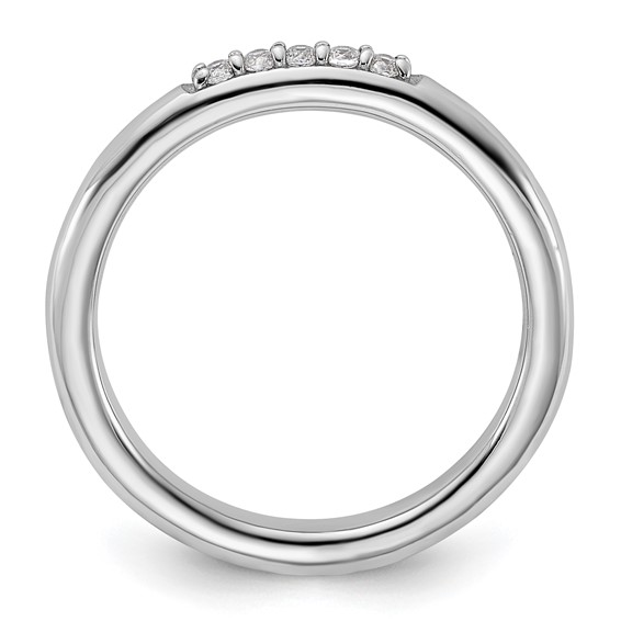 Sterling Silver Stackable Expressions Rhodium-plated CZ Ring