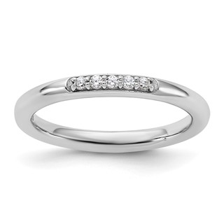 Sterling Silver Stackable Expressions Rhodium-plated CZ Ring