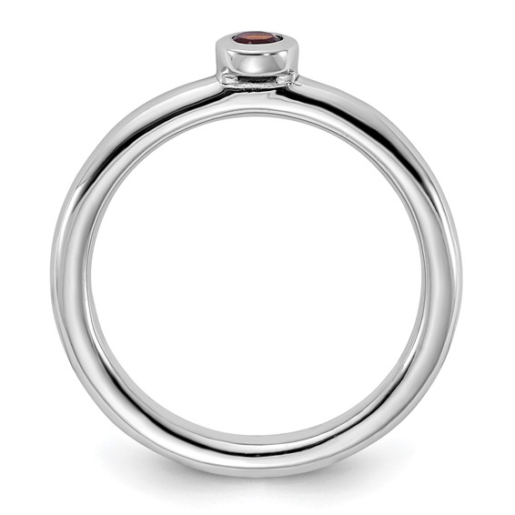 Sterling Silver Stackable Expressions Gemstone Bezel Rings