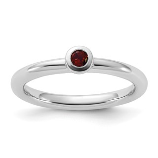 Sterling Silver Stackable Expressions Gemstone Bezel Rings