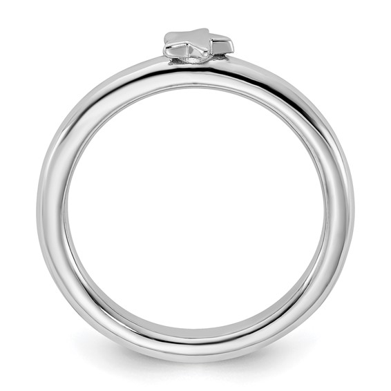 Sterling Silver Stackable Expressions Rhodium-plated Star Ring