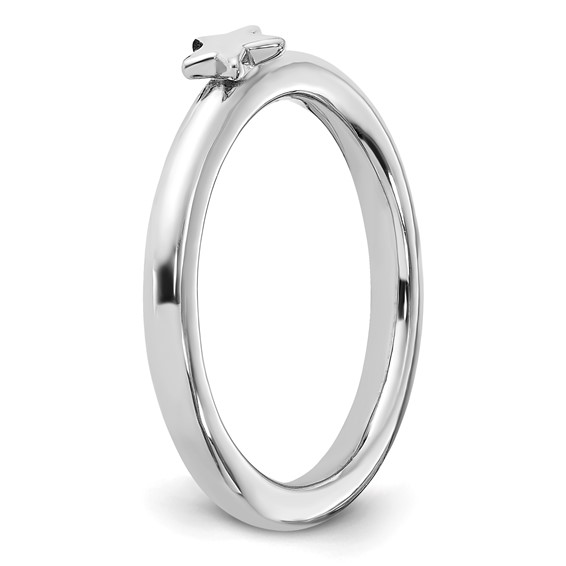 Sterling Silver Stackable Expressions Rhodium-plated Star Ring