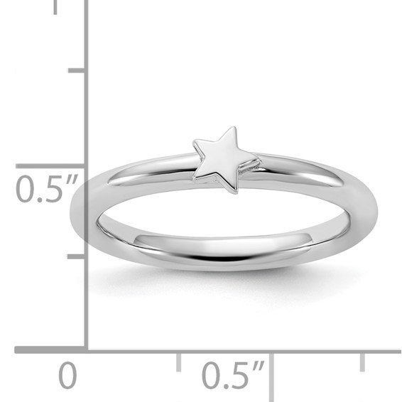 Sterling Silver Stackable Expressions Rhodium-plated Star Ring