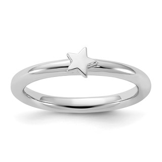Sterling Silver Stackable Expressions Rhodium-plated Star Ring