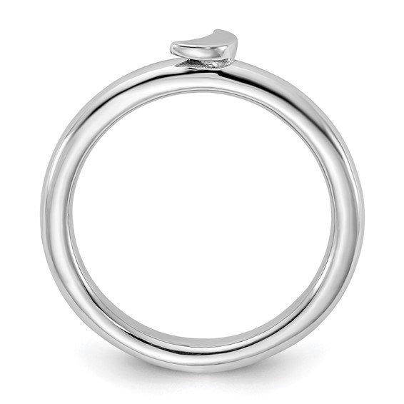 Sterling Silver Stackable Expressions Rhodium-plated Moon Ring