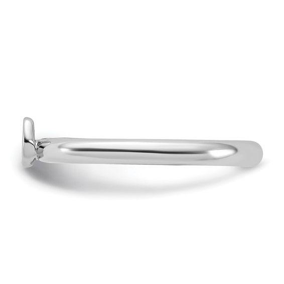 Sterling Silver Stackable Expressions Rhodium-plated Moon Ring