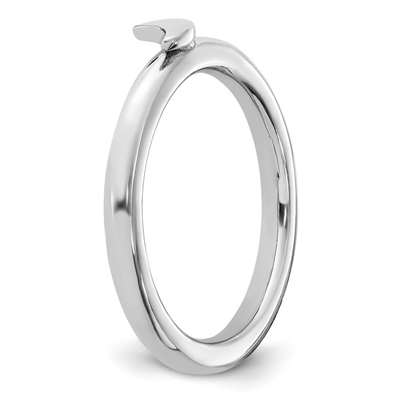 Sterling Silver Stackable Expressions Rhodium-plated Moon Ring