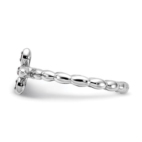 Sterling Silver Stackable Expressions Gemstone Cross Rings