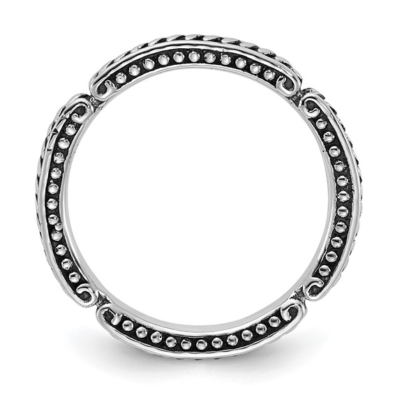 Sterling Silver Stackable Expressions Oxidized and Textured Ring
