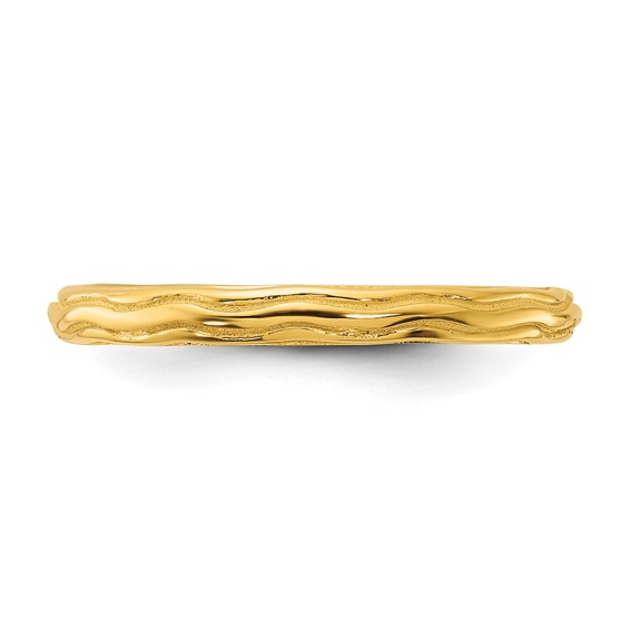 Sterling Silver Stackable Expressions Gold-plated Wave Design Ring